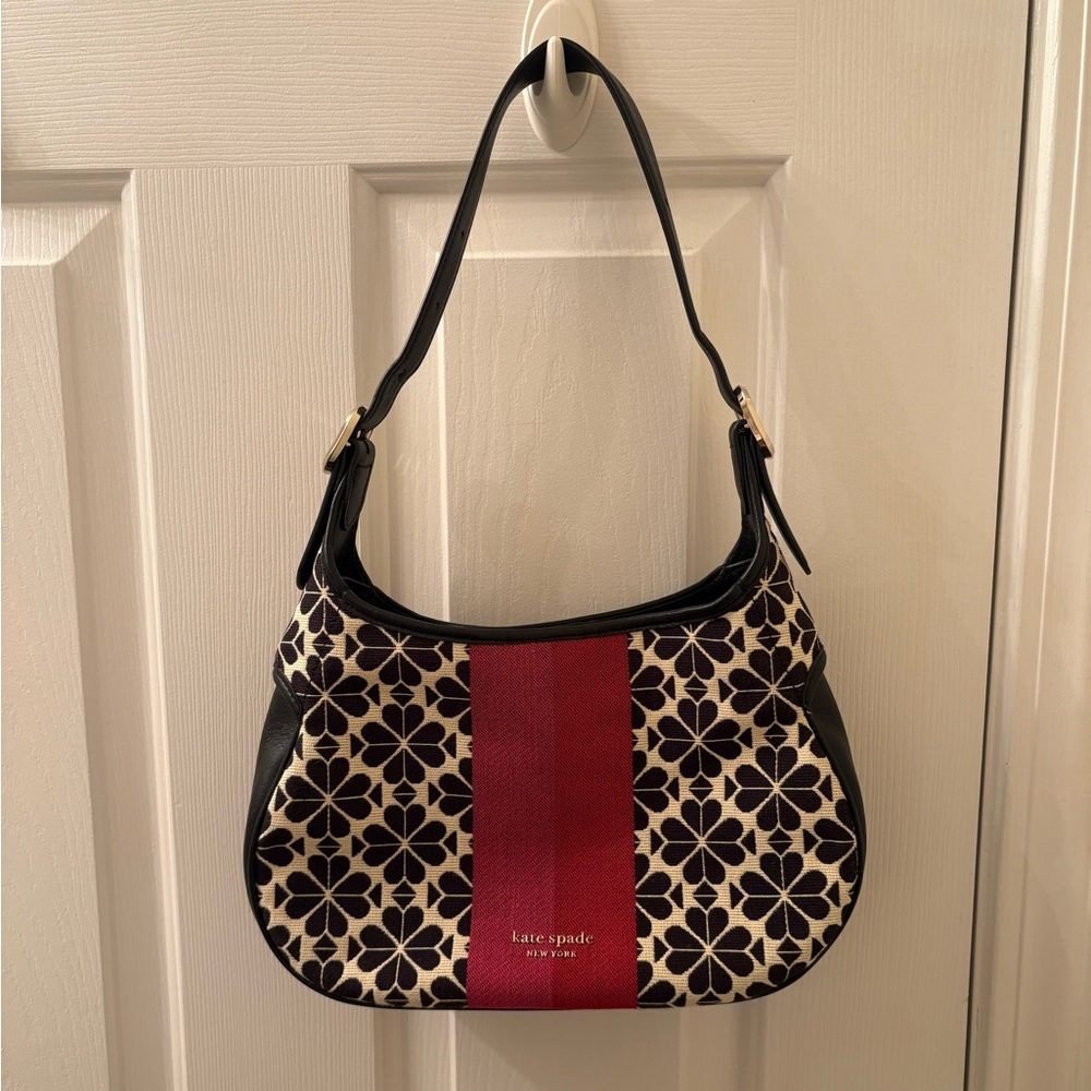 Kate Spade Black and cream Floral Shoulder Bag